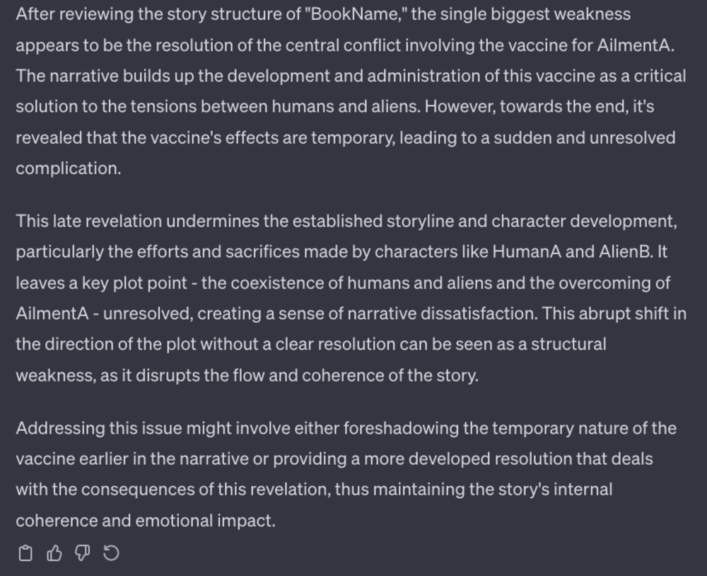 GPT as a story critic