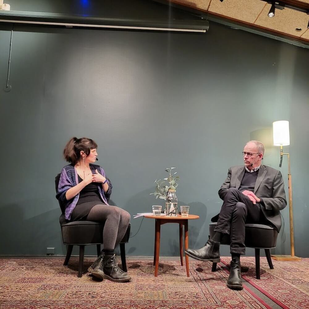 Becoming Human podcast recording at Uppsalas Stadsbiblioteket