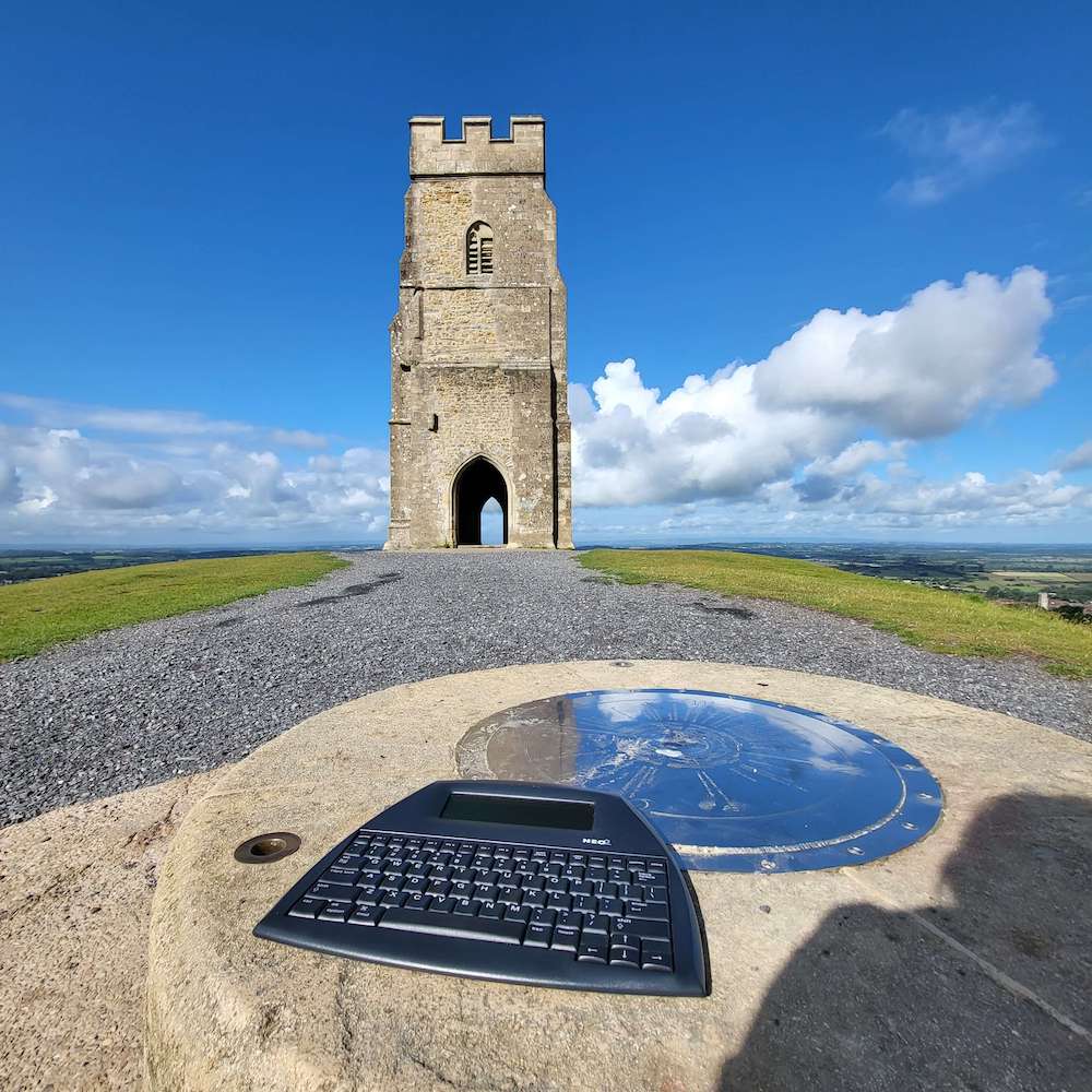 AlphaSmart Neo on the Tor in Glastonbury